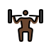 person lifting weights, dark skin tone